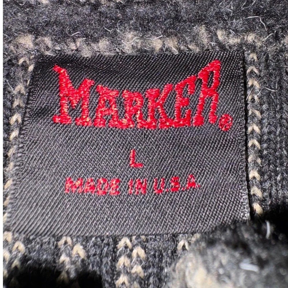 VTG Marker Fleece Vest Large Gray Ribbed Full Zip USA Made Ski Gorpcore Outdoor